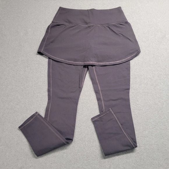 Athleta Pants - Athleta High Rise Chaturanga 2 in 1 Purple Skirted Leggings Size Small Barre Gym